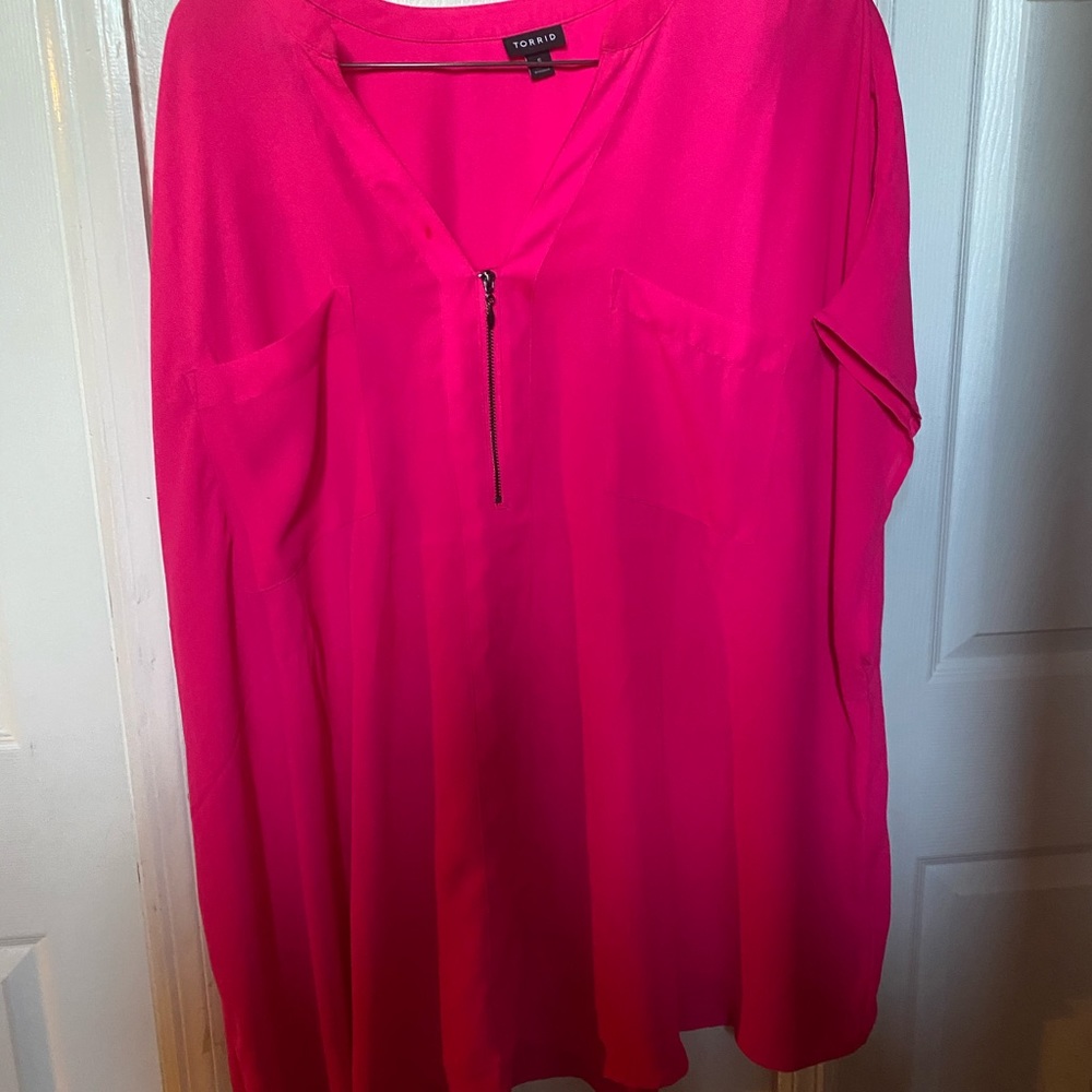 Hot pink float shirt sheer